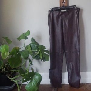 Free people brown faux leather leggings size 10